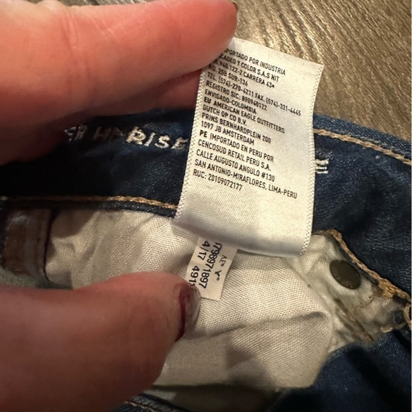 American Eagle Jeans Super Hi-Rise Shortie Womens Denim Raw Hem Zippers Shorts 6 - Picture 10 of 13